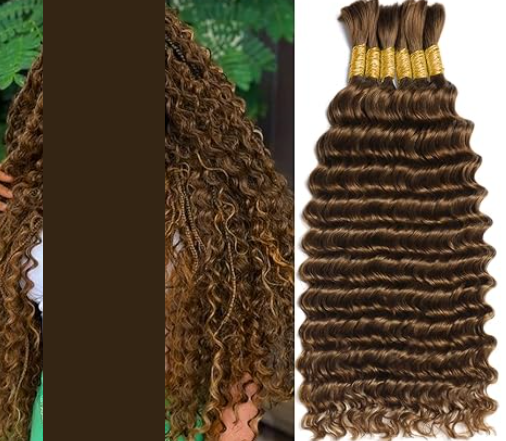Color 4# Curly Human Hair for Boho Braids