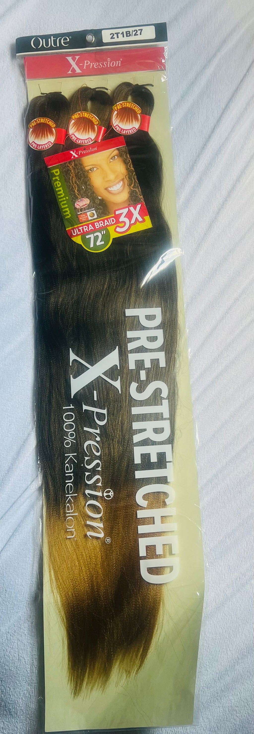 2T1B/27 Outre 3X X-Pression Braid Pre Stretched Braid 72"