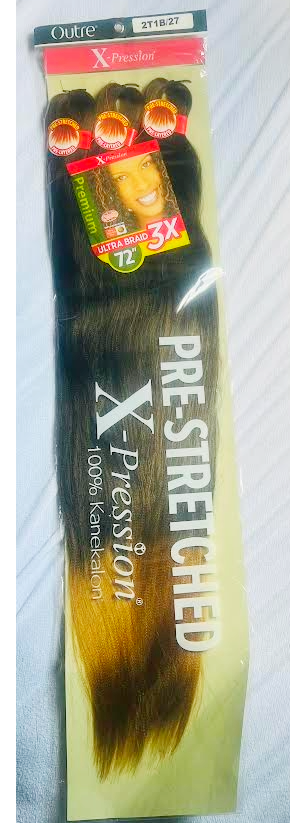 2T1B/27 Outre 3X X-Pression Braid Pre Stretched Braid 72"